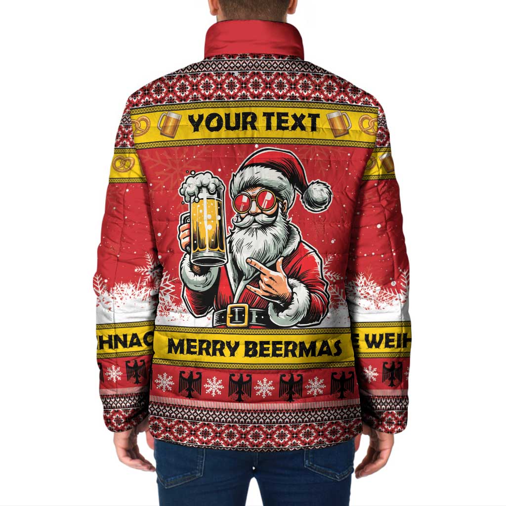 Personalized Germany Christmas Padded Jacket Santa Claus Merry Beermas - Wonder Print Shop