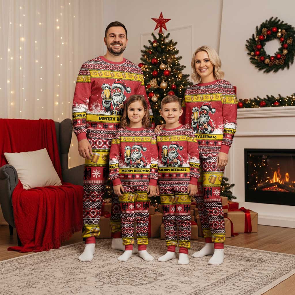 Personalized Germany Christmas Pajama Set Santa Claus Merry Beermas - Wonder Print Shop