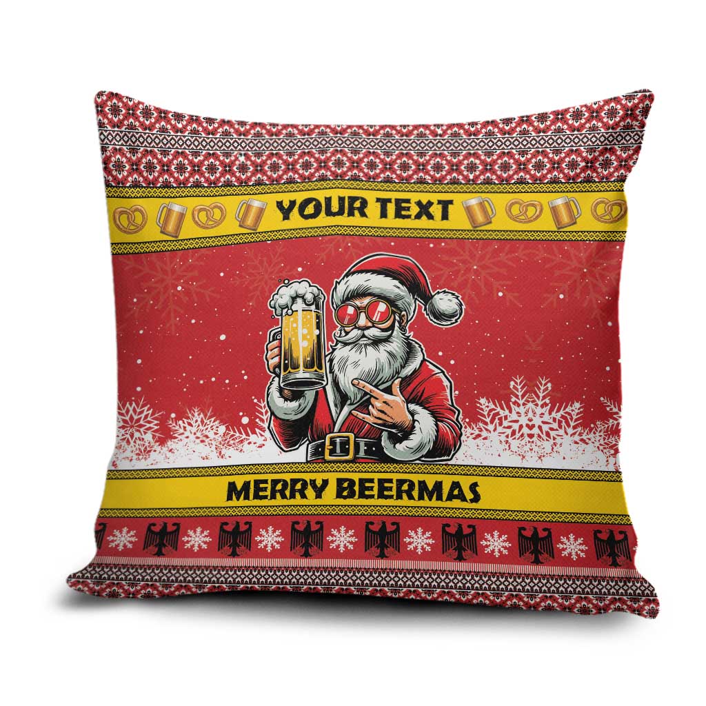 Personalized Germany Christmas Pillow Cover Santa Claus Merry Beermas - Wonder Print Shop