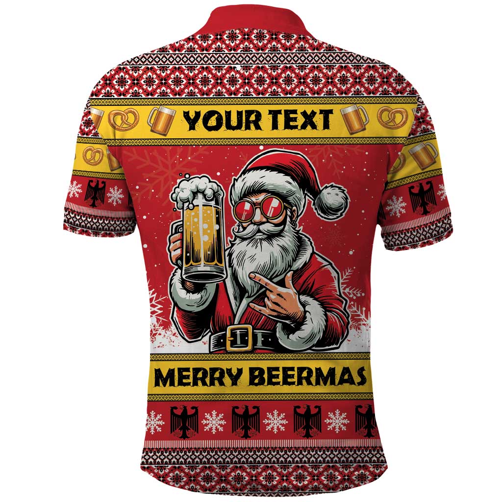 Personalized Germany Christmas Polo Shirt Santa Claus Merry Beermas - Wonder Print Shop