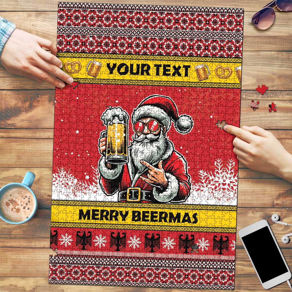 Personalized Germany Christmas Puzzle Santa Claus Merry Beermas - Wonder Print Shop
