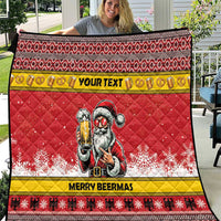 Personalized Germany Christmas Quilt Santa Claus Merry Beermas - Wonder Print Shop