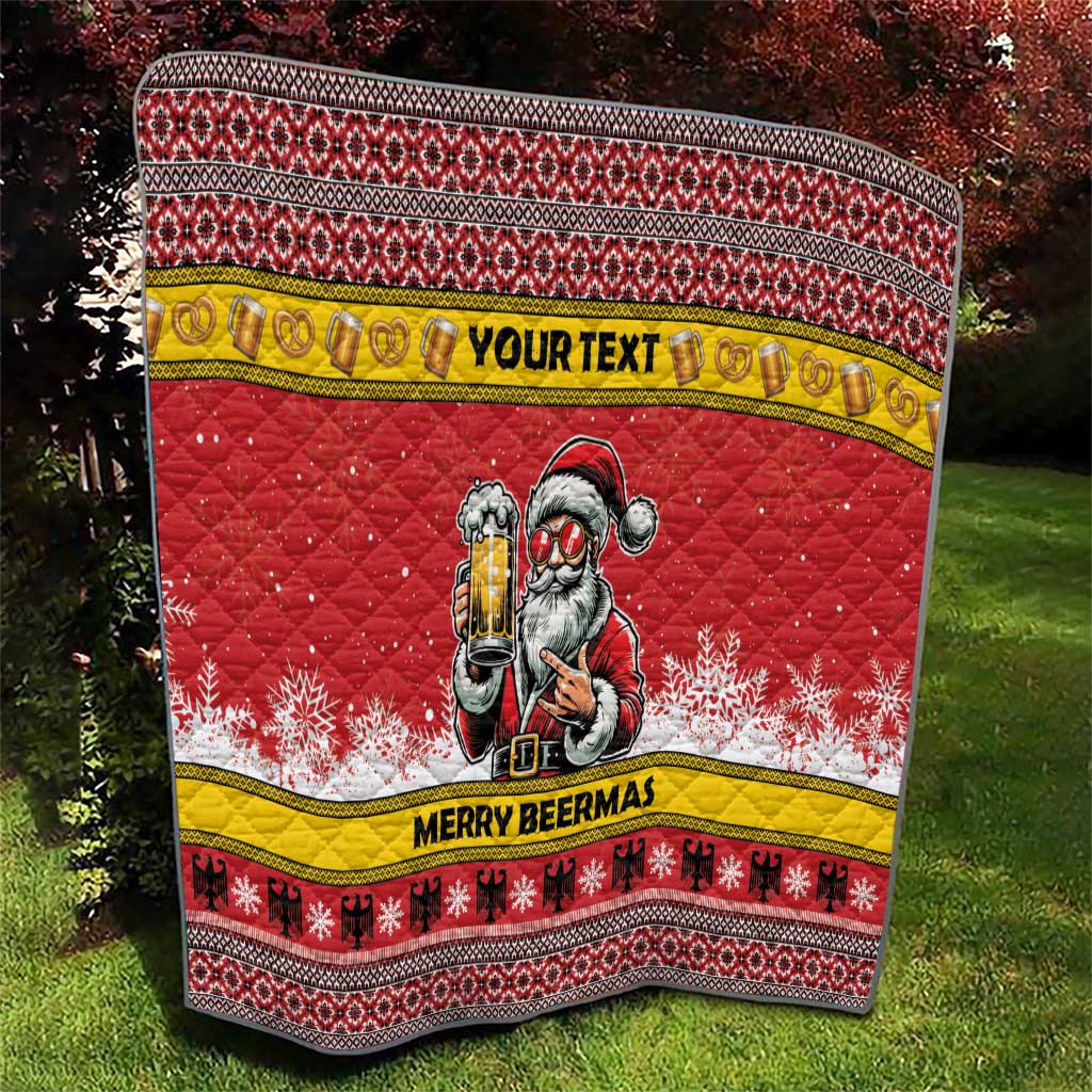 Personalized Germany Christmas Quilt Santa Claus Merry Beermas - Wonder Print Shop