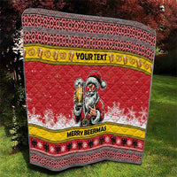 Personalized Germany Christmas Quilt Santa Claus Merry Beermas - Wonder Print Shop