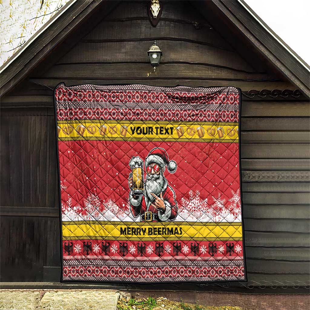 Personalized Germany Christmas Quilt Santa Claus Merry Beermas - Wonder Print Shop