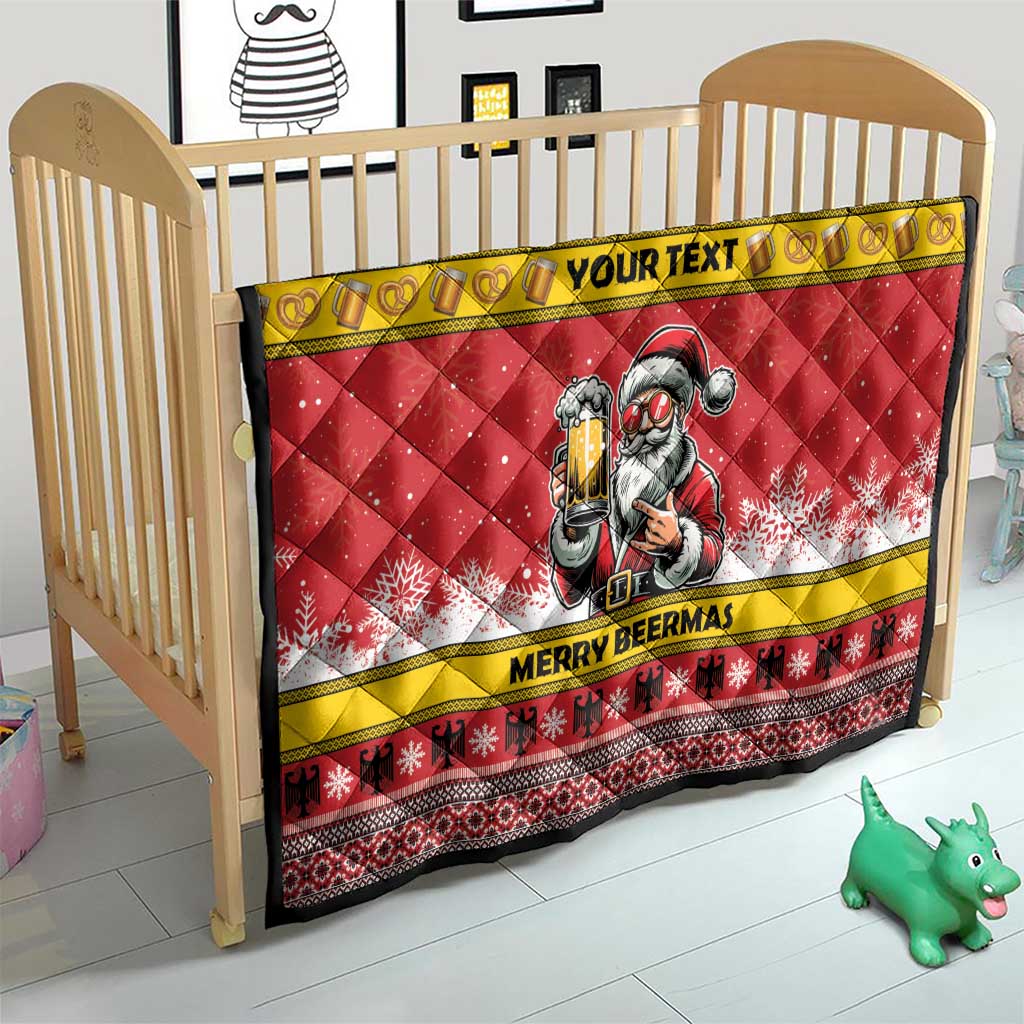 Personalized Germany Christmas Quilt Santa Claus Merry Beermas - Wonder Print Shop
