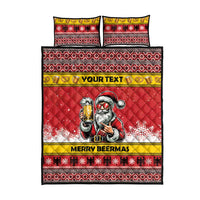 Personalized Germany Christmas Quilt Bed Set Santa Claus Merry Beermas - Wonder Print Shop