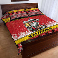 Personalized Germany Christmas Quilt Bed Set Santa Claus Merry Beermas - Wonder Print Shop