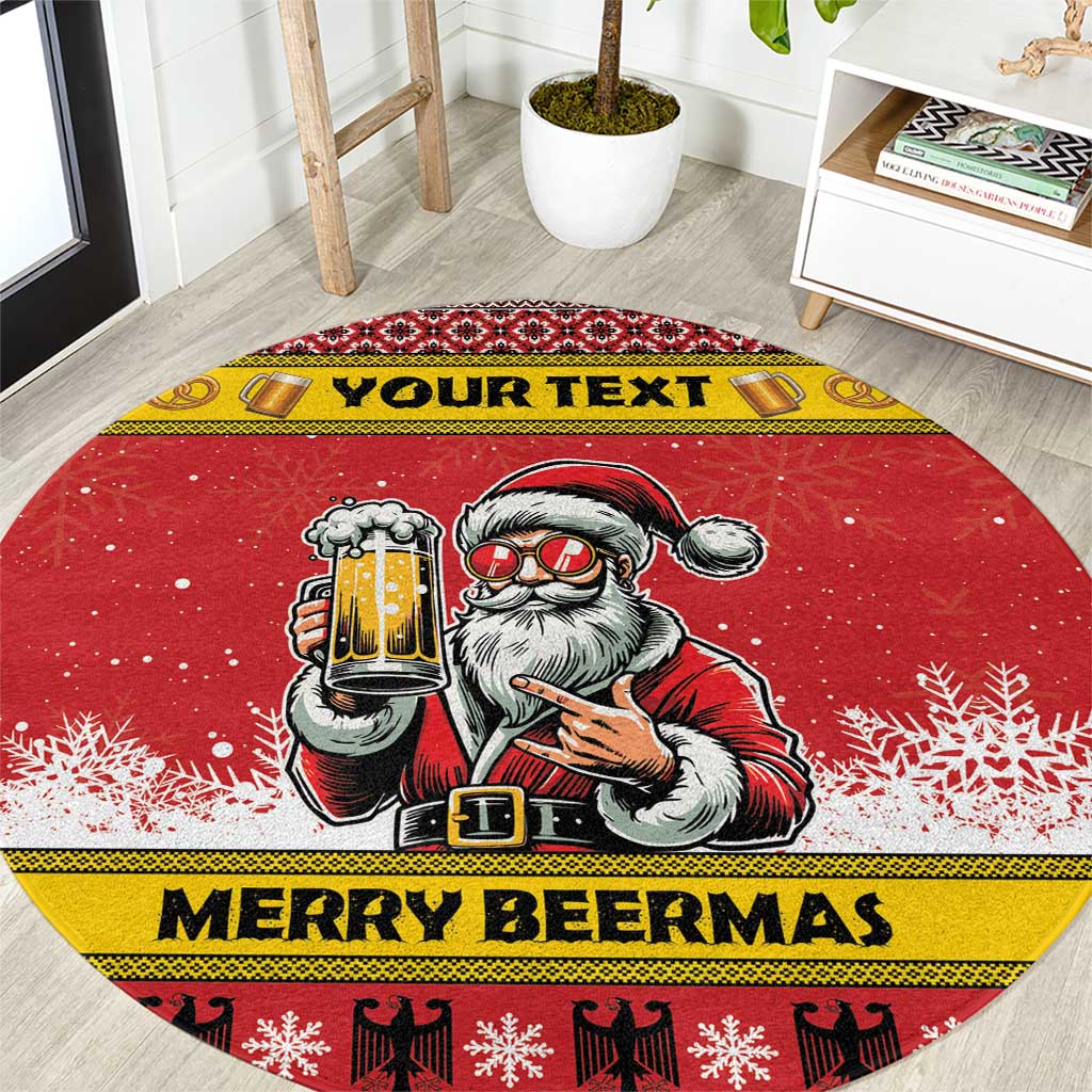 Personalized Germany Christmas Round Carpet Santa Claus Merry Beermas - Wonder Print Shop