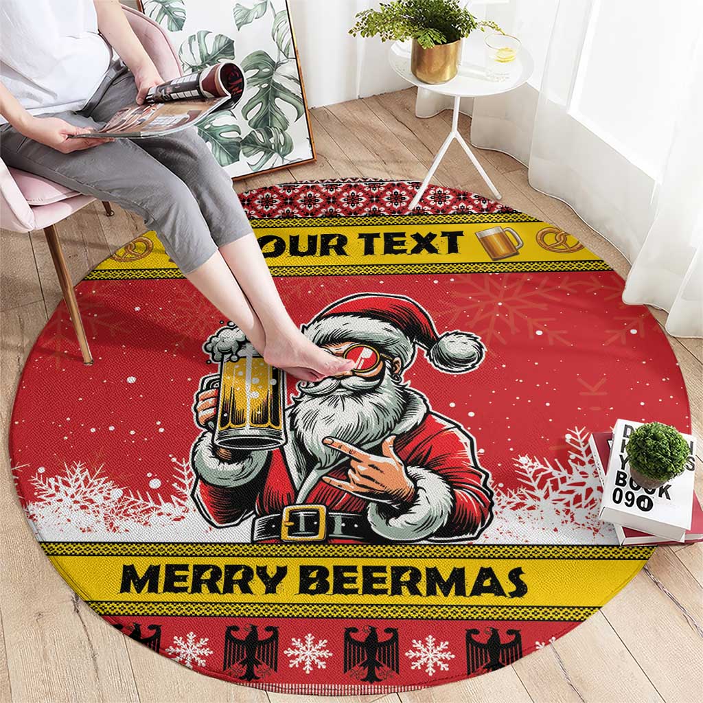 Personalized Germany Christmas Round Carpet Santa Claus Merry Beermas - Wonder Print Shop