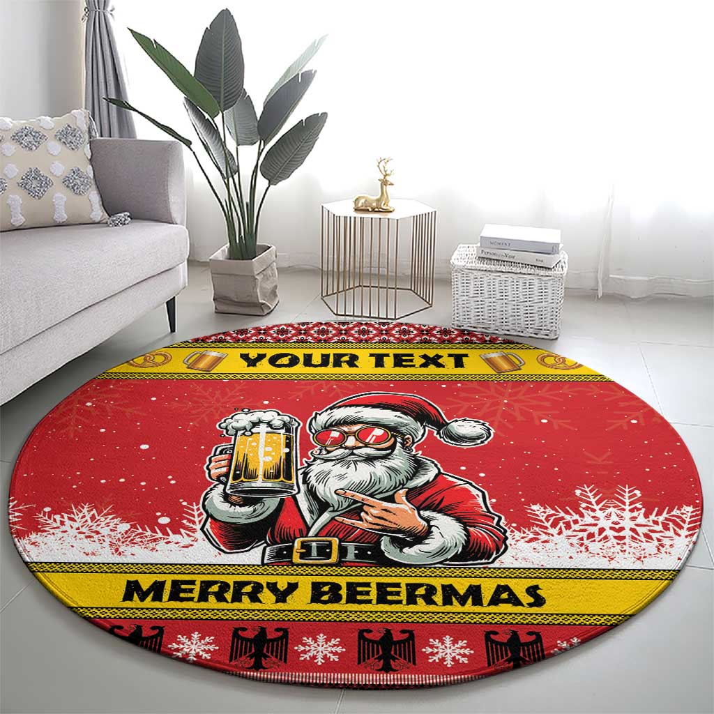 Personalized Germany Christmas Round Carpet Santa Claus Merry Beermas - Wonder Print Shop