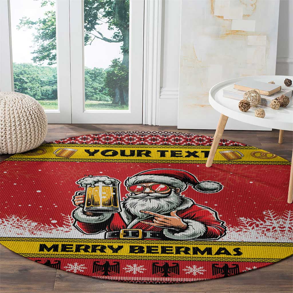 Personalized Germany Christmas Round Carpet Santa Claus Merry Beermas - Wonder Print Shop