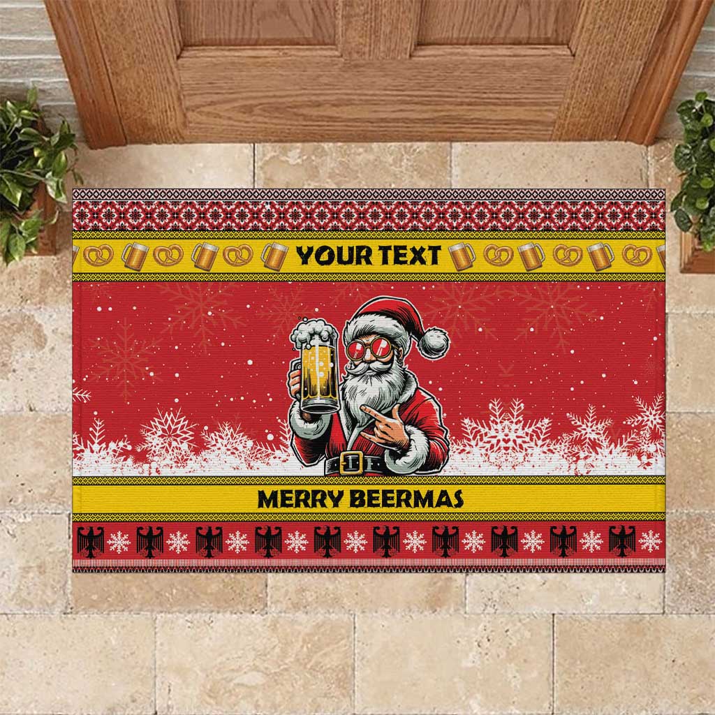 Personalized Germany Christmas Rubber Doormat Santa Claus Merry Beermas - Wonder Print Shop