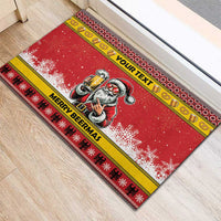 Personalized Germany Christmas Rubber Doormat Santa Claus Merry Beermas - Wonder Print Shop