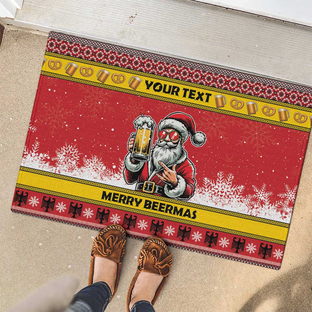 Personalized Germany Christmas Rubber Doormat Santa Claus Merry Beermas - Wonder Print Shop