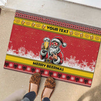 Personalized Germany Christmas Rubber Doormat Santa Claus Merry Beermas - Wonder Print Shop
