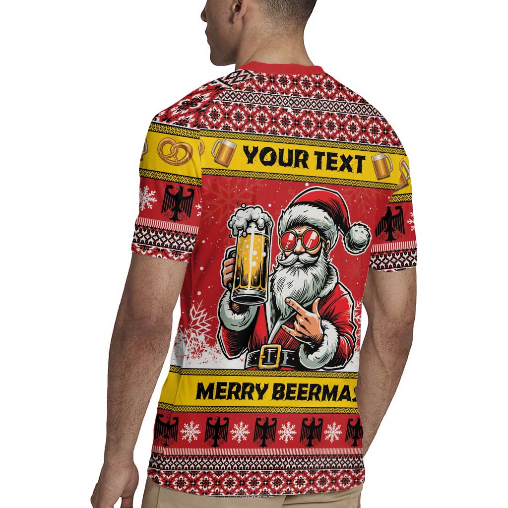 Personalized Germany Christmas Rugby Jersey Santa Claus Merry Beermas - Wonder Print Shop