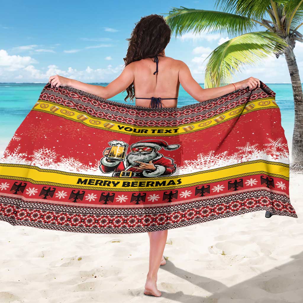Personalized Germany Christmas Sarong Santa Claus Merry Beermas - Wonder Print Shop