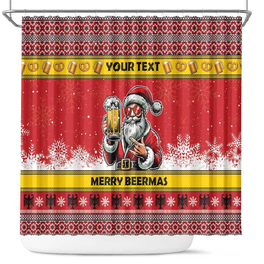 Personalized Germany Christmas Shower Curtain Santa Claus Merry Beermas - Wonder Print Shop