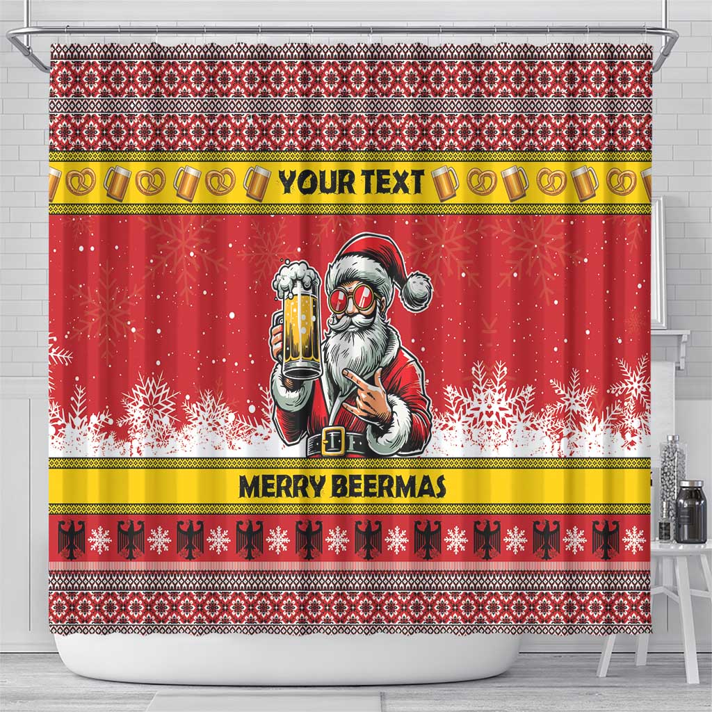 Personalized Germany Christmas Shower Curtain Santa Claus Merry Beermas - Wonder Print Shop
