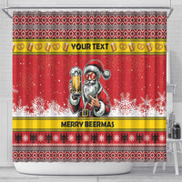 Personalized Germany Christmas Shower Curtain Santa Claus Merry Beermas - Wonder Print Shop
