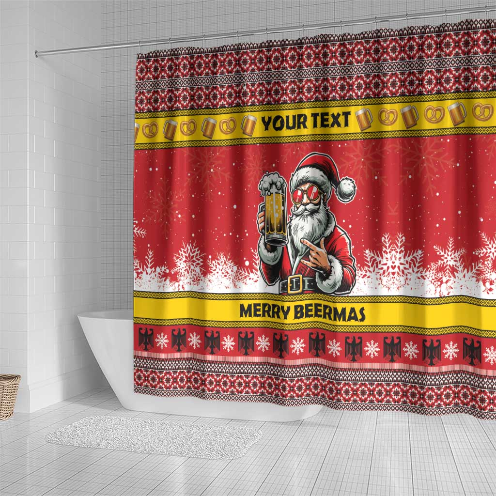 Personalized Germany Christmas Shower Curtain Santa Claus Merry Beermas - Wonder Print Shop