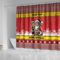 Personalized Germany Christmas Shower Curtain Santa Claus Merry Beermas - Wonder Print Shop
