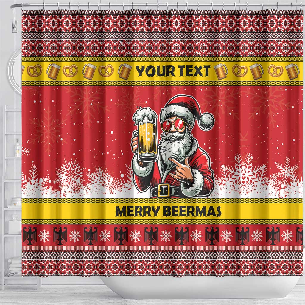 Personalized Germany Christmas Shower Curtain Santa Claus Merry Beermas - Wonder Print Shop