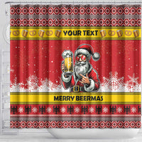 Personalized Germany Christmas Shower Curtain Santa Claus Merry Beermas - Wonder Print Shop