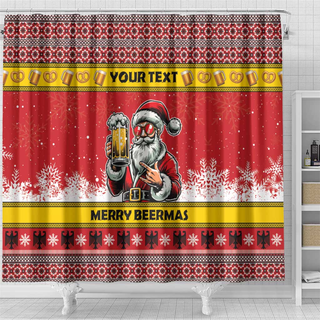 Personalized Germany Christmas Shower Curtain Santa Claus Merry Beermas - Wonder Print Shop
