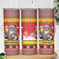 Personalized Germany Christmas Skinny Tumbler Santa Claus Merry Beermas - Wonder Print Shop