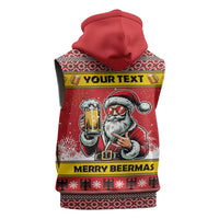 Personalized Germany Christmas Sleeveless Hoodie Santa Claus Merry Beermas - Wonder Print Shop