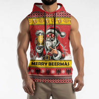 Personalized Germany Christmas Sleeveless Hoodie Santa Claus Merry Beermas - Wonder Print Shop
