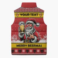Personalized Germany Christmas Sleeveless Puffer Jacket Santa Claus Merry Beermas - Wonder Print Shop