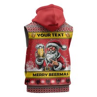 Personalized Germany Christmas Sleeveless Zip Hoodie Santa Claus Merry Beermas - Wonder Print Shop