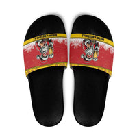 Personalized Germany Christmas Slide Sandals Santa Claus Merry Beermas - Wonder Print Shop
