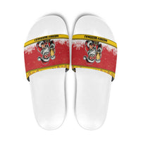 Personalized Germany Christmas Slide Sandals Santa Claus Merry Beermas - Wonder Print Shop