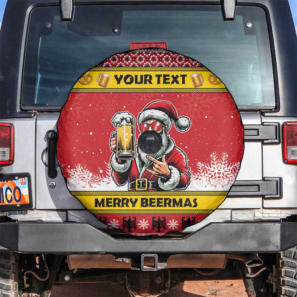 Personalized Germany Christmas Spare Tire Cover Santa Claus Merry Beermas - Wonder Print Shop