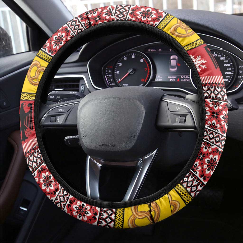 Germany Christmas Steering Wheel Cover Santa Claus Merry Beermas - Wonder Print Shop