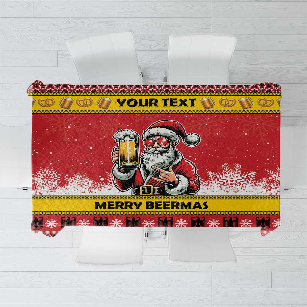 Personalized Germany Christmas Tablecloth Santa Claus Merry Beermas - Wonder Print Shop