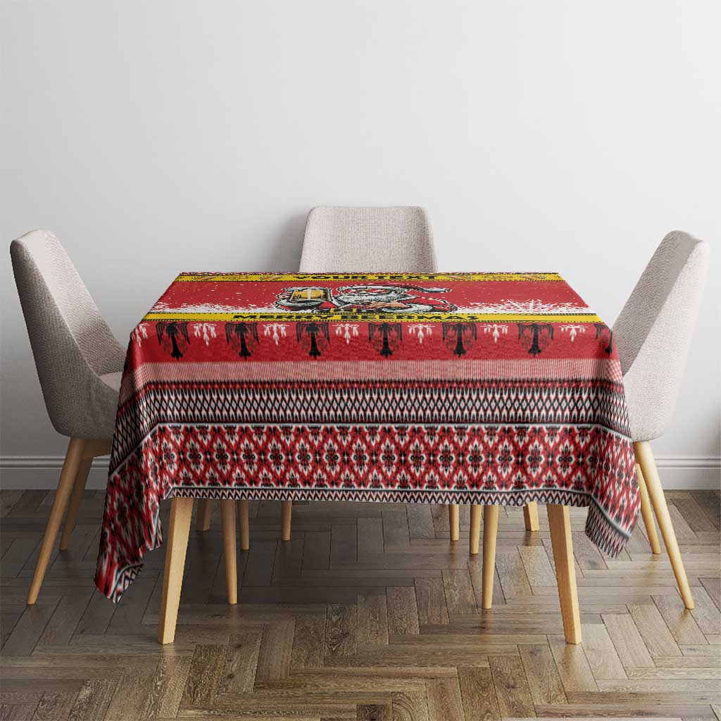 Personalized Germany Christmas Tablecloth Santa Claus Merry Beermas - Wonder Print Shop