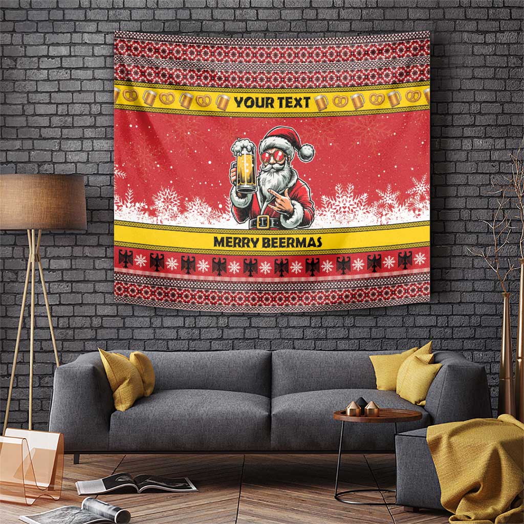 Personalized Germany Christmas Tapestry Santa Claus Merry Beermas - Wonder Print Shop