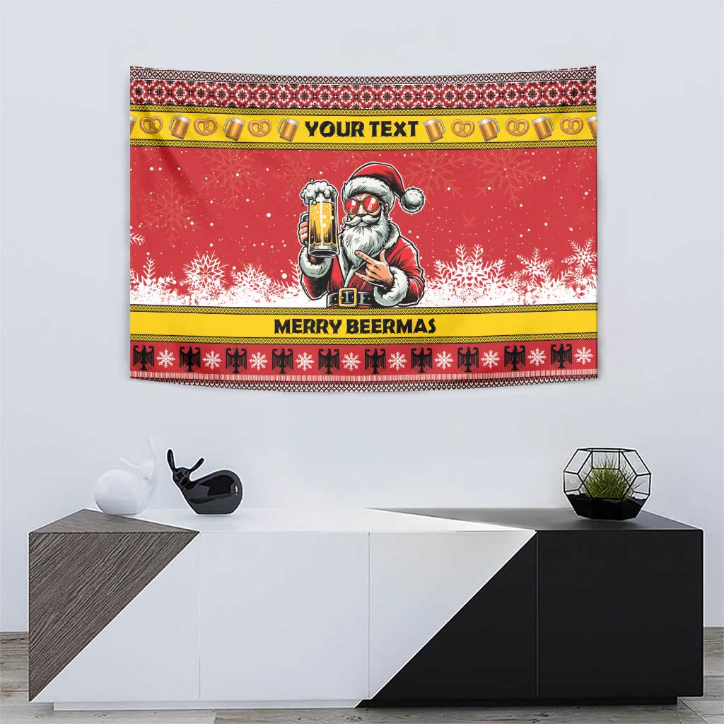 Personalized Germany Christmas Tapestry Santa Claus Merry Beermas - Wonder Print Shop