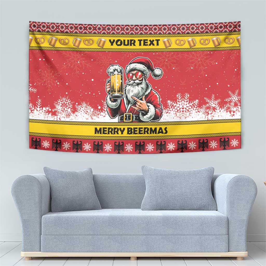 Personalized Germany Christmas Tapestry Santa Claus Merry Beermas - Wonder Print Shop