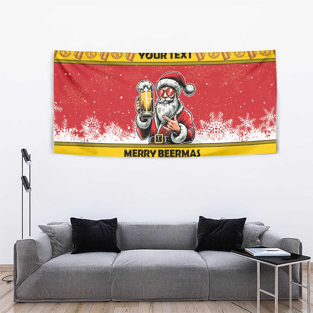Personalized Germany Christmas Tapestry Santa Claus Merry Beermas - Wonder Print Shop