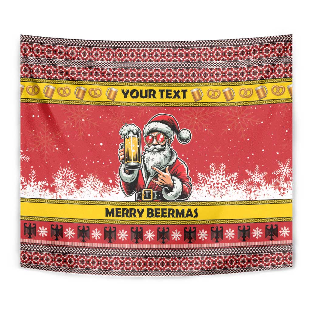 Personalized Germany Christmas Tapestry Santa Claus Merry Beermas - Wonder Print Shop