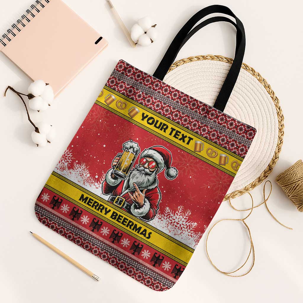 Personalized Germany Christmas Tote Bag Santa Claus Merry Beermas - Wonder Print Shop