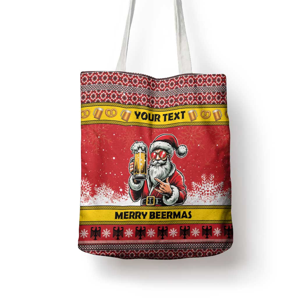 Personalized Germany Christmas Tote Bag Santa Claus Merry Beermas - Wonder Print Shop