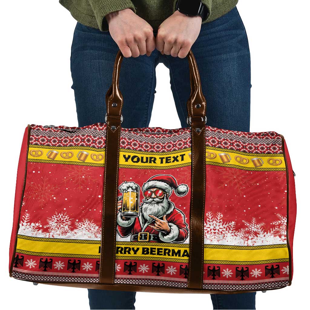 Personalized Germany Christmas Travel Bag Santa Claus Merry Beermas - Wonder Print Shop