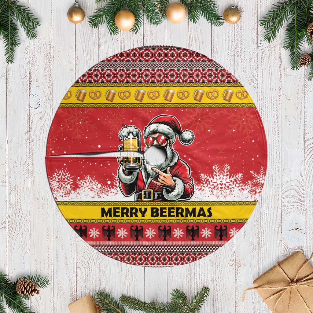 Germany Christmas Tree Skirt Santa Claus Merry Beermas - Wonder Print Shop